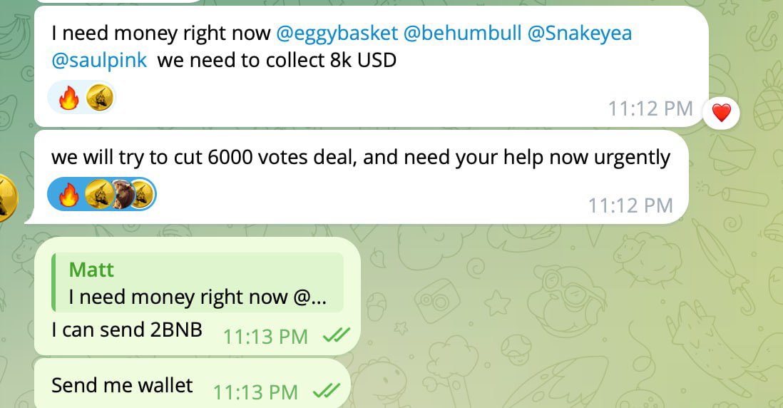 Time to tell the truth.

F2B 🥦 was buying Kucoin Votes.
That's how they won. They made under the table deals while constantly larping about strong community

They can deny it, but it's a fact and I have more screenshots, screen recordings.
Ben Todar is trying to hide this fact