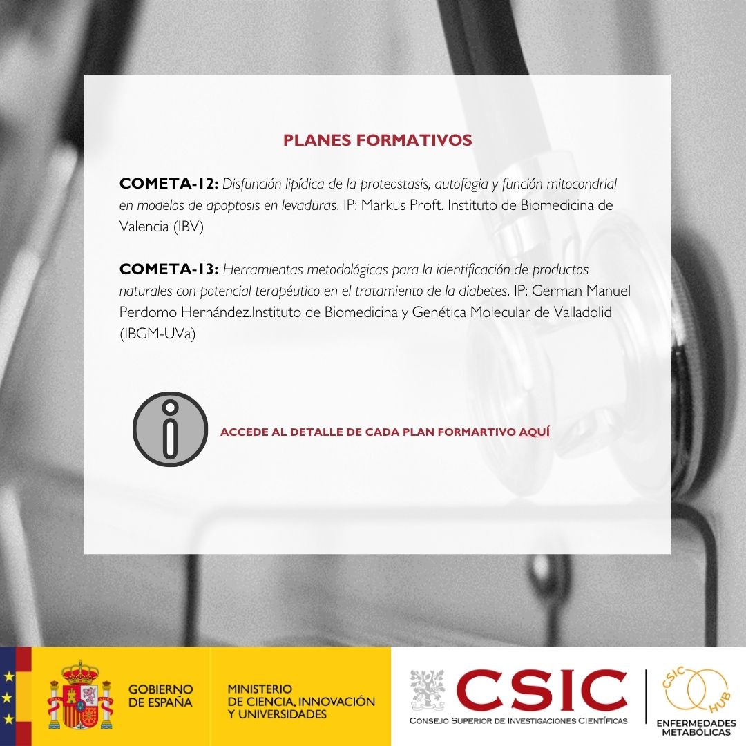 Cometa Hub CSIC (@cometahubcsic) on Twitter photo 🔎¿Quieres formarte en Enfermedades Metabólicas?
Ofrecemos 5 becas JAE Intro CSIC para estudiantes de posgrado y recién titulados.
💰600€ mensuales
🕒20 h semanales
📝Fecha límite de solicitud 16 de abril 2025
✉conexion-cometa@csic.es
ℹshorturl.at/OksUU 🔎¿Quieres formarte en Enfermedades Metabólicas?
Ofrecemos 5 becas JAE Intro CSIC para estudiantes de posgrado y recién titulados.
💰600€ mensuales
🕒20 h semanales
📝Fecha límite de solicitud 16 de abril 2025
✉conexion-cometa@csic.es
ℹshorturl.at/OksUU