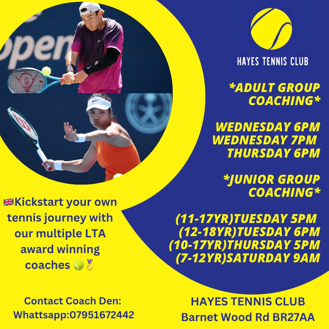 🎾Learn Tennis 
💙Tennis
📍Bromley 
📲07951672442~Coach Den
<a href="/TennisWthDennis/">TennisWithDennis 🇬🇧</a> <a href="/Kentlta/">Kent Tennis</a> 
#beckenhammums #bromleymums #kestonlife #orpingtonmums  #kestonmums #beckenham #westwickham #bromley #bromleytennis #kent #kenttennis #pettswoodmums  #emmaraducanu
#bigginhill #southlondon
