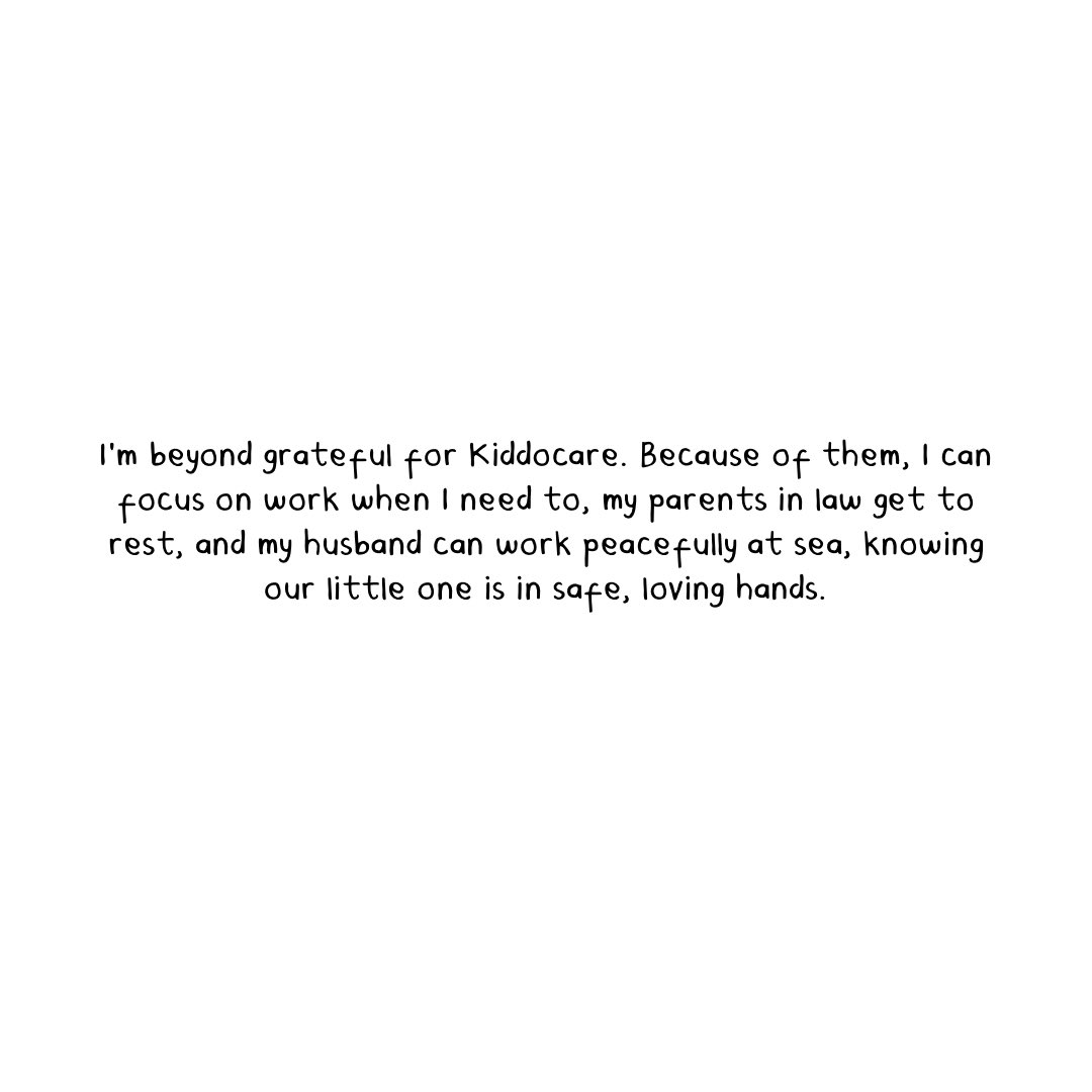 annjfr's tweet photo. I love both my work and motherhood, yet juggling them can feel like dancing on a tightrope—especially when deadlines coming. I’m endlessly grateful for my family, who step in like angels when I need a moment to breathe. 

And sometimes, I rely on the support of @kiddocaremy — not only give me the space to focus on work but also let my husband work at sea in peace, knowing our baby is safe.