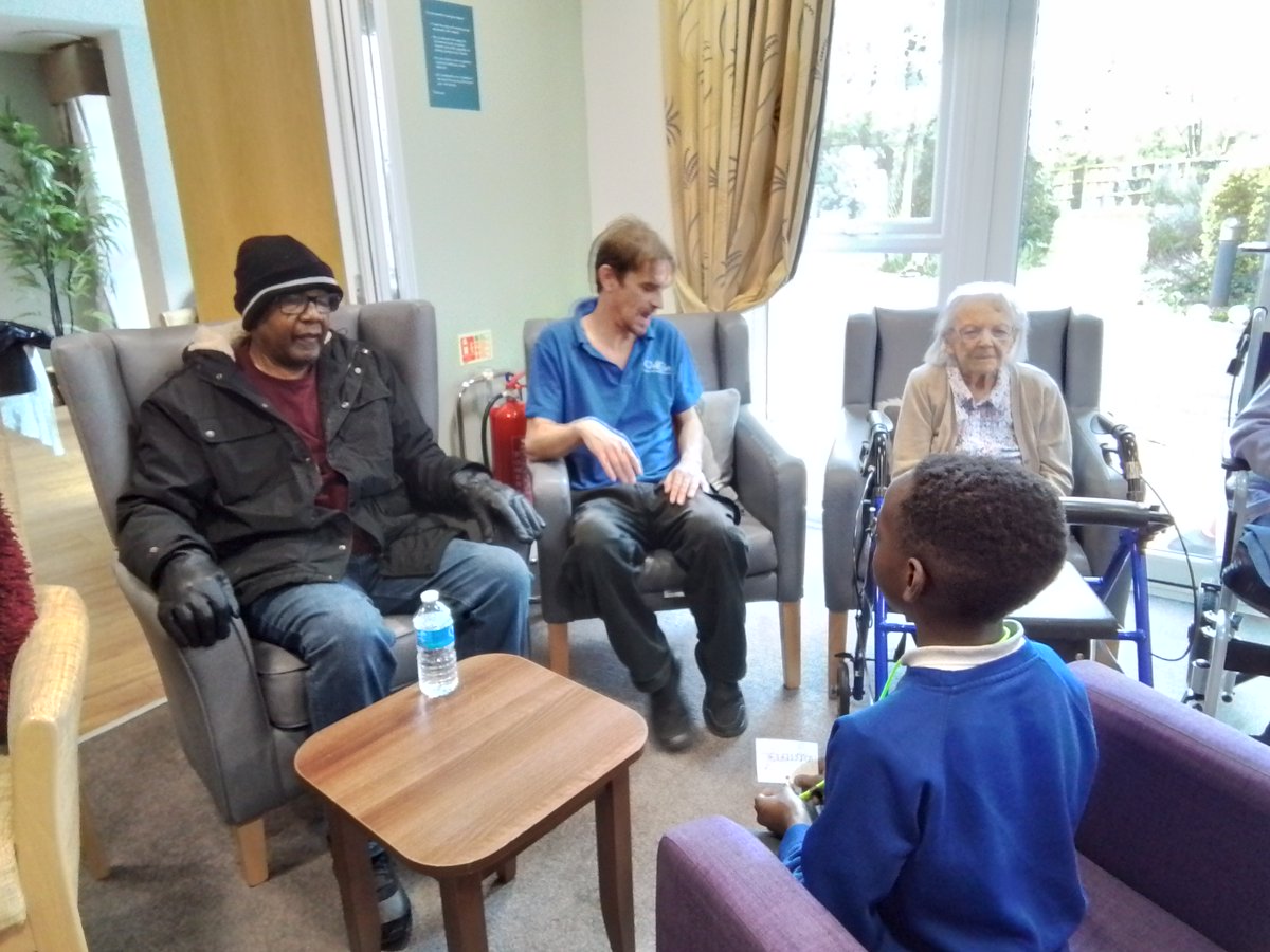 The year 5 'Chit chat' group visited the residents of Gordon Collings house. So lovely.