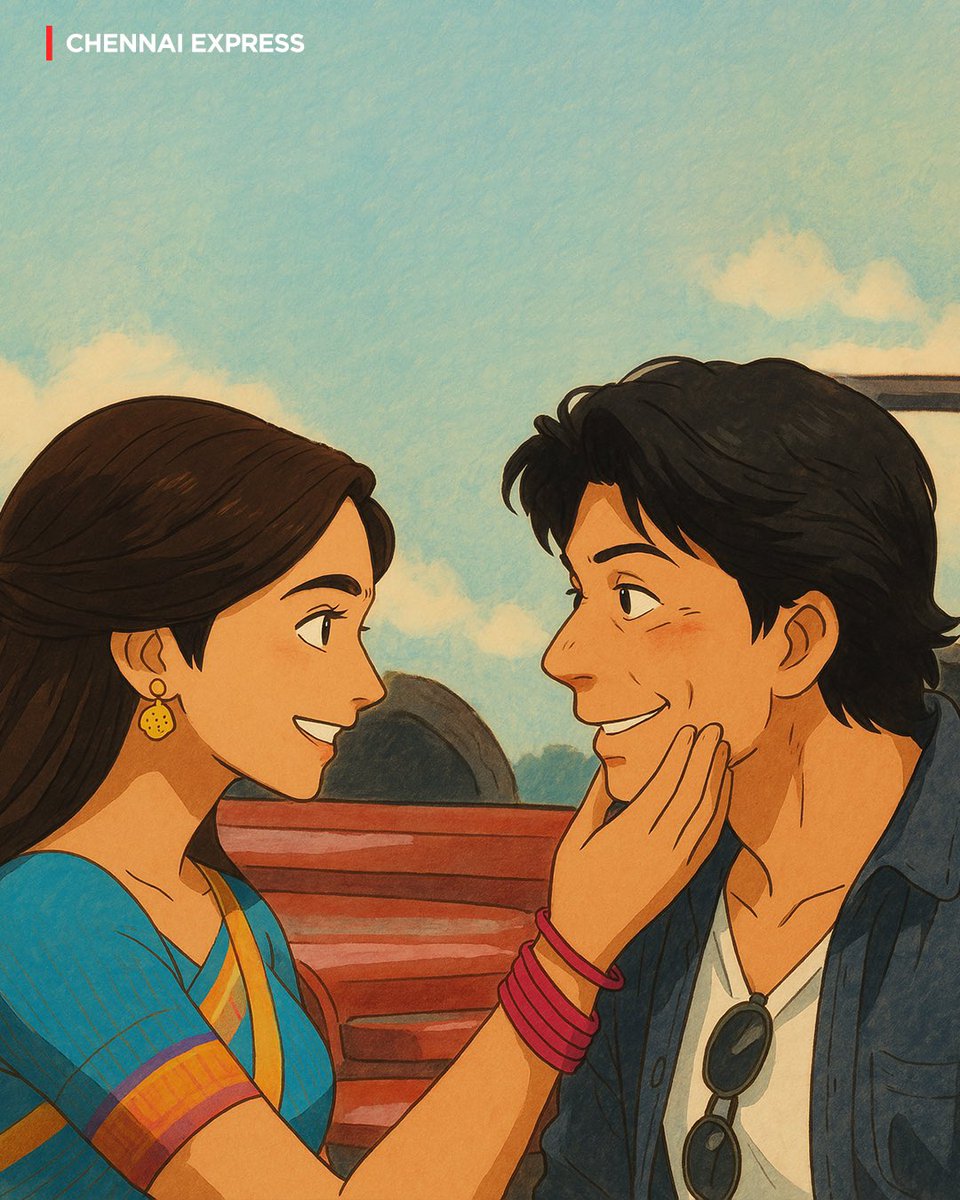 RedChilliesEnt's tweet photo. Iconic frames just got the Ghibli touch! ✨

#RedChilliesEntertainment #ChennaiExpress #Dunki #HappyNewYear #DearZindagi #GhibliStudioArt #ChatGPT #Trend #Ghibli https://t.co/0ziX3TkbJK