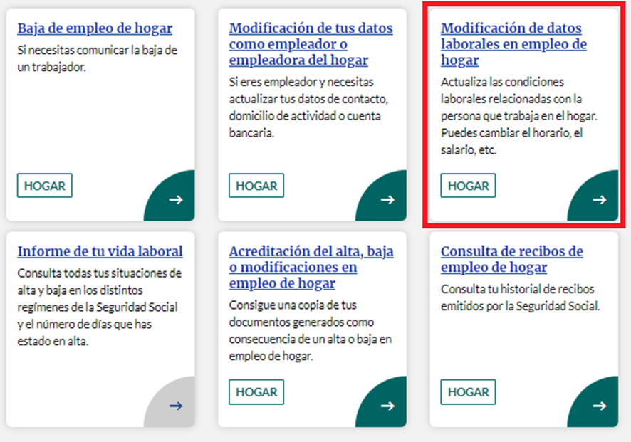 info_TGSS's tweet photo. #Empleodehogar. Actualiza las condiciones laborales relacionadas con la persona que trabaja en el hogar. Puedes cambiar jornada, el salario, etc. Puedes realizarlo en #IMPORTASS el portal de la TGSS. Solicítalo aquí 👉https://t.co/JV0jrBd0UA https://t.co/WR6qeIzMPt