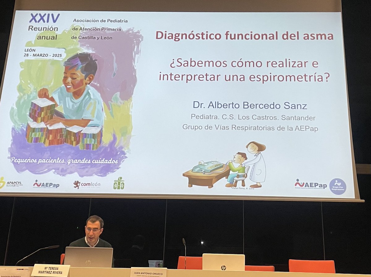 apapcyl's tweet photo. Primer taller de la mañana aprendiendo a realizar e interpretar espirometrias con el Dr. Alberto Bercedo del ⁦@RespirarGVR⁩ #apapcyl2025 #pequeñospacientesgrandescuidados ⁦@apapcyl⁩ ⁦@aepap⁩ https://t.co/gULK1koSww