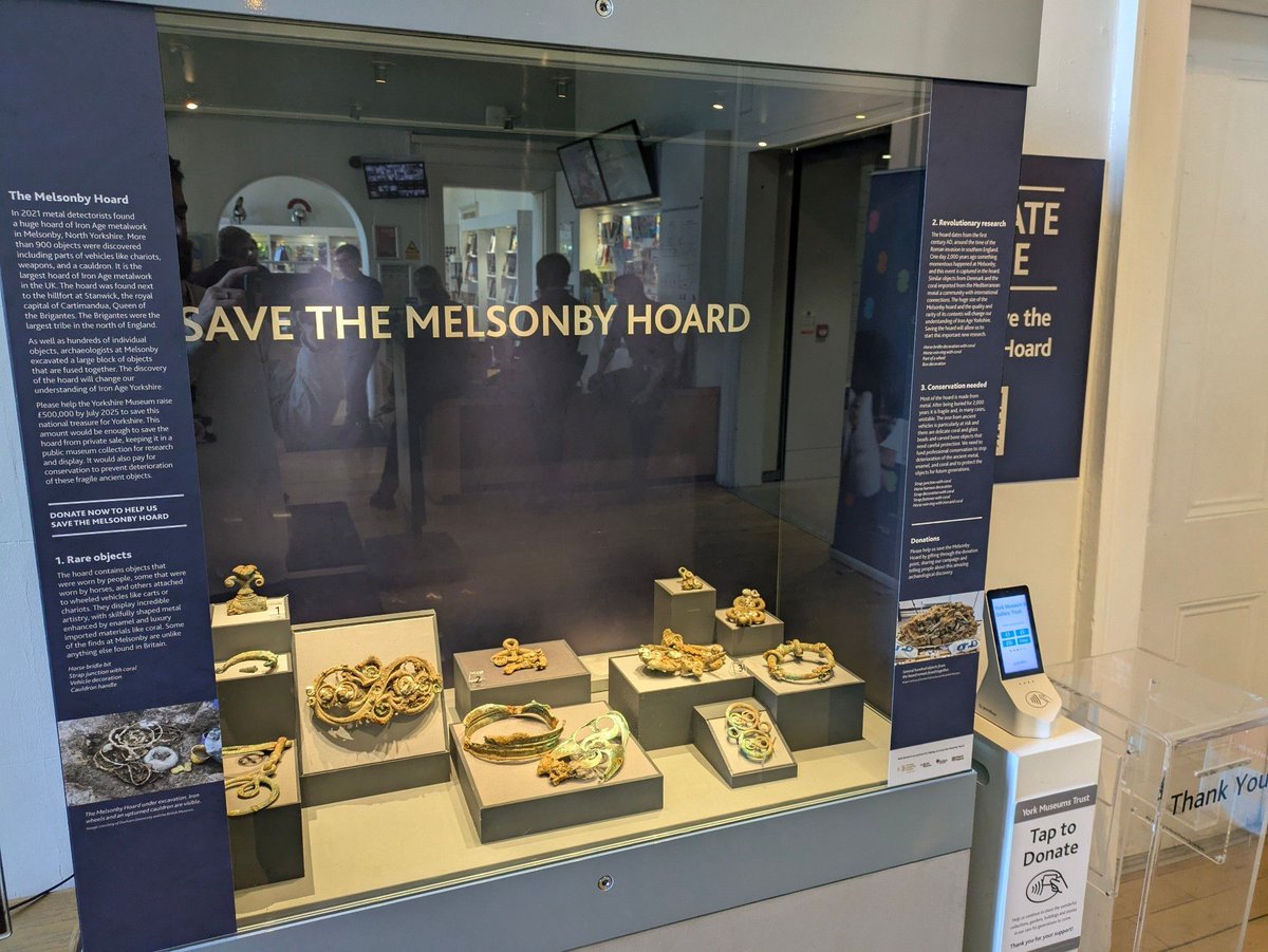 YORYM_FLA's tweet image. Discovered after 2,000 years, the Melsonby Hoard is a significant Iron Age find including over 900 items, including chariot wheels, ornate horse-harness fittings, cauldrons, and weapons. Support the Yorkshire Museum's fundraising effort here: buff.ly/V4artr6 #FindsFriday