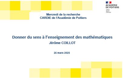 CARDIE Poitiers (@cardie_poitiers) on Twitter photo Le replay du Mercredi de la recherche "Donner du sens à l'enseignement des mathématiques " est en ligne : ww2.ac-poitiers.fr/cardie/spip.ph…
Une présentation riche et inspirante ! <a href="/acpoitiers/">Académie de Poitiers</a> <a href="/INSPEacPoitiers/">INSPE de l’Académie de Poitiers</a> <a href="/Eafc_Poitiers/">EAFC_Ac-Poitiers</a> <a href="/MFoucherault/">MFoucherault</a> @DavidFevin Le replay du Mercredi de la recherche "Donner du sens à l'enseignement des mathématiques " est en ligne : ww2.ac-poitiers.fr/cardie/spip.ph…
Une présentation riche et inspirante ! <a href="/acpoitiers/">Académie de Poitiers</a> <a href="/INSPEacPoitiers/">INSPE de l’Académie de Poitiers</a> <a href="/Eafc_Poitiers/">EAFC_Ac-Poitiers</a> <a href="/MFoucherault/">MFoucherault</a> @DavidFevin
