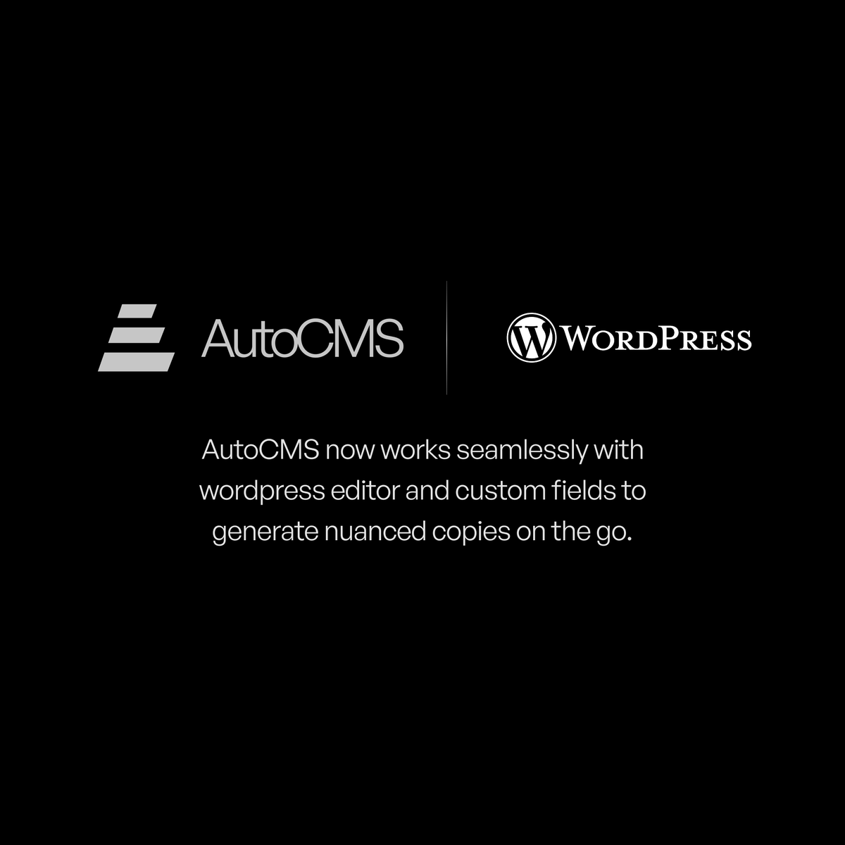 tryAutoCMS's tweet photo. Content creation just got a whole lot easier 🚀.
AutoCMS now syncs seamlessly with WordPress - without needing extra plugins or complicated setup.
#AutoCMS #WordPress #WordPressEditor https://t.co/88ZgH0RVSD