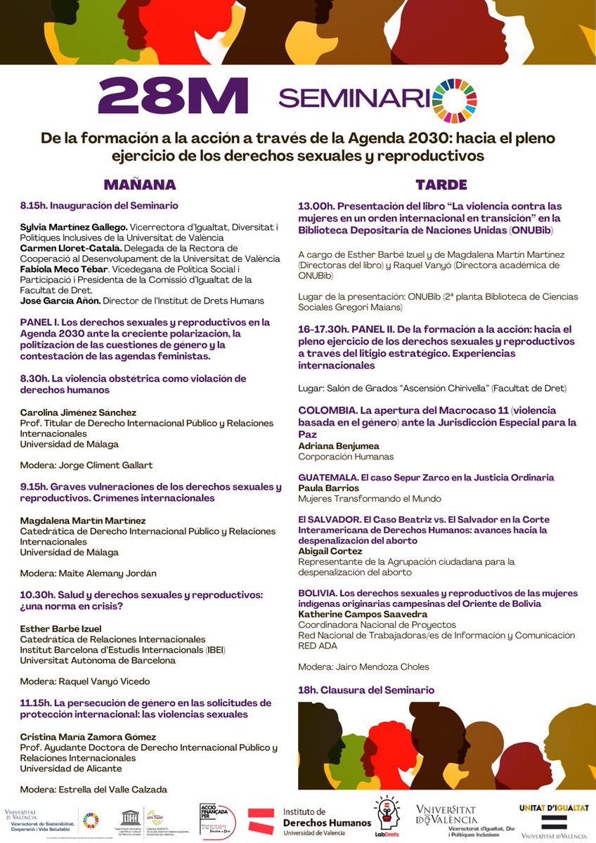 Càtedra UNESCO UV (@catedraunescouv) on Twitter photo Des de la mesa inaugural, la nostra Directora i Delegada de la Rectora de <a href="/CooperacioU/">UV Cooperació</a> Carmen Lloret <a href="/cllorcat/">Carmen Lloret-Catala</a> us anima a seguir, al llarg del dia, les interessantíssimes intervencions sobre drets sexuals i reproductius del seminari 28M a la facultat de @Dret i <a href="/ONUBIBUV/">ONUBIBUV</a> Des de la mesa inaugural, la nostra Directora i Delegada de la Rectora de <a href="/CooperacioU/">UV Cooperació</a> Carmen Lloret <a href="/cllorcat/">Carmen Lloret-Catala</a> us anima a seguir, al llarg del dia, les interessantíssimes intervencions sobre drets sexuals i reproductius del seminari 28M a la facultat de @Dret i <a href="/ONUBIBUV/">ONUBIBUV</a>