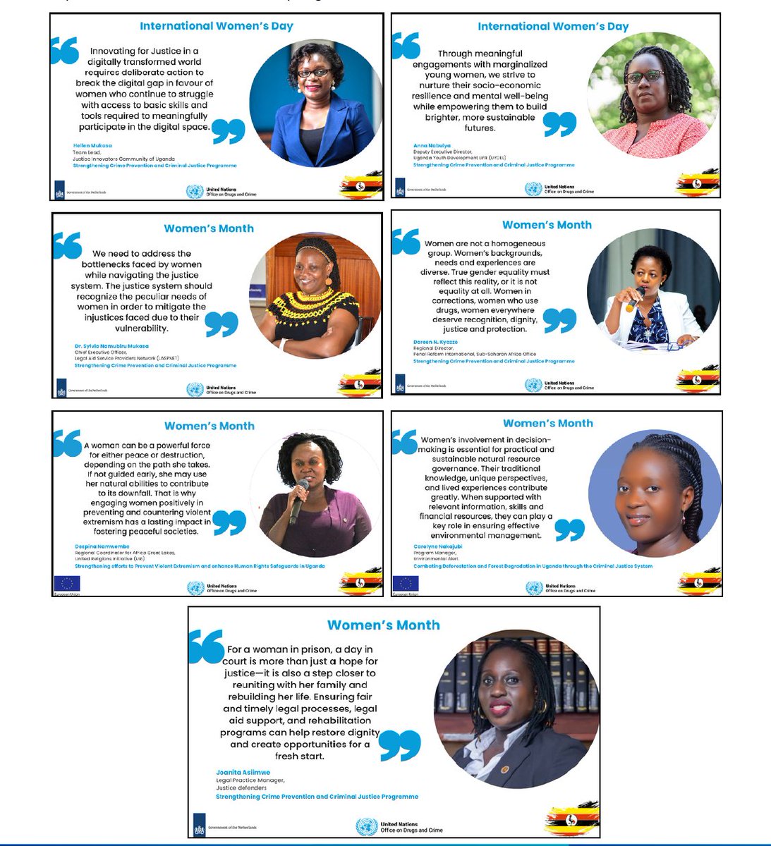 🤝🌸As Women’s Month ends, I celebrate the inspiring Ugandan Women Leaders in Civil Society who contributed to the <a href="/UNODC_EA/">UNODC Eastern Africa</a> 🇺🇬campaign. Their dedication, alongside <a href="/GovUganda/">Government of Uganda</a>, Stakeholders, and Male allies, is advancing justice and addressing critical challenges in the criminal