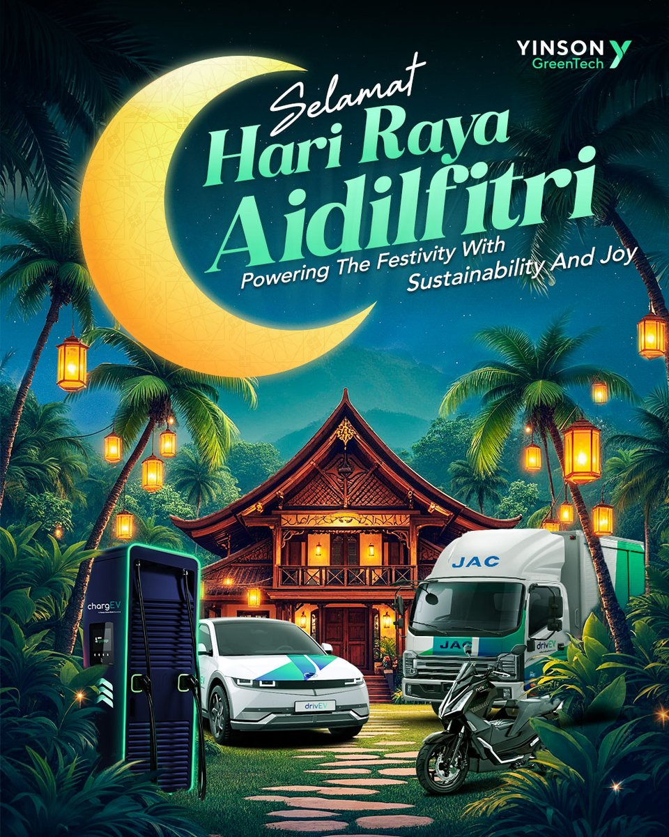 Celebrate Hari Raya Aidilfitri with sustainability at heart, powered by chargEV and Yinson GreenTech. 

As the festive lights shine bright, let’s embrace a greener future with seamless EV charging solutions. 

#PositivelyCharged