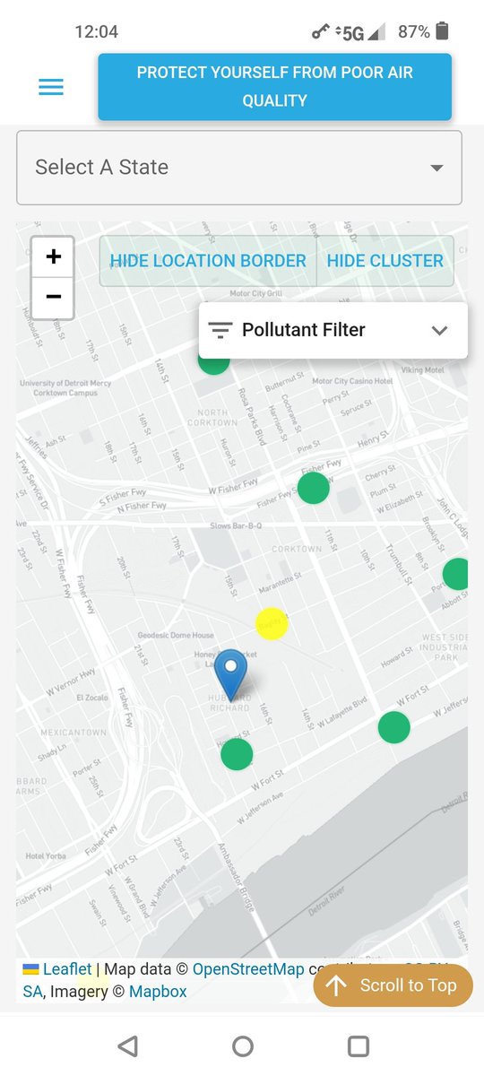Happy Friday Detroit!

It's 42⁰ ☁️ but expected to climb to 62⁰ ☁️ today.

Our community air quality monitors display 🟢 (good), meaning there is little to no risk of air pollution.