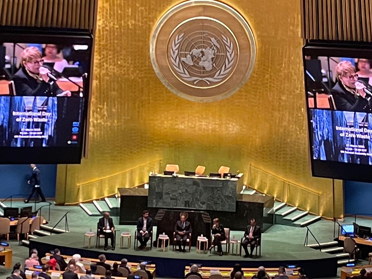 Honored to address the <a href="/UN/">United Nations</a> General Assembly today, reaffirming our shared commitment to #ZeroWaste Initiative under the esteemed leadership of the First Lady of Turkey, Emine Erdogan, especially on the occasion of the #InternationalDayOfZeroWaste.
With global waste generation