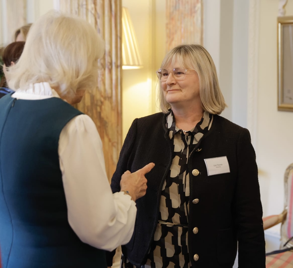 Barnardo's NI (@barnardosni) on Twitter photo The lovely Gail from our Simpson Family Resource Centre, had a wonderful royal visit at Hillsborough Castle last week, meeting King Charles and our <a href="/barnardos/">Barnardo’s</a> Patron Queen Camilla.
Gail was being recognised for the support she gives to victims and survivors of domestic violence. The lovely Gail from our Simpson Family Resource Centre, had a wonderful royal visit at Hillsborough Castle last week, meeting King Charles and our <a href="/barnardos/">Barnardo’s</a> Patron Queen Camilla.
Gail was being recognised for the support she gives to victims and survivors of domestic violence.