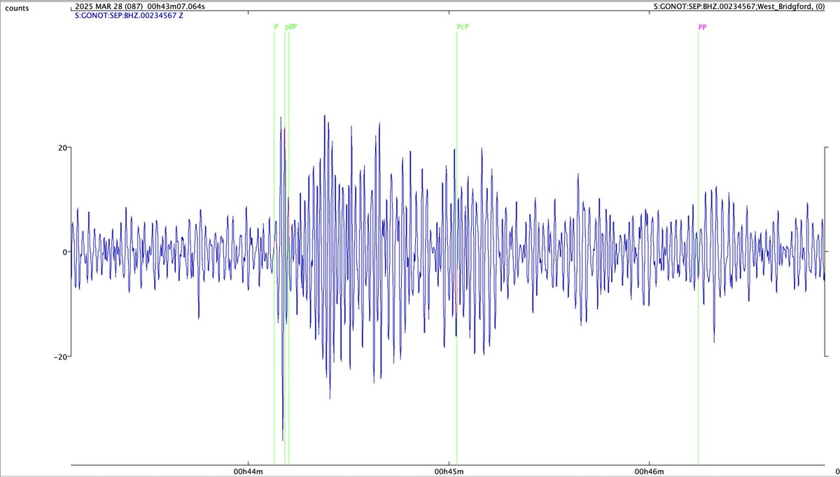 M6.1 earthquake, Central Mid-Atlantic Ridge, at 00.34 UTC on 28 March 2025. Recorded in Nottingham using 'slinky' school seismometer
#earthquake ⚒️ #geology 🦕
earthquake.usgs.gov/earthquakes/ev…