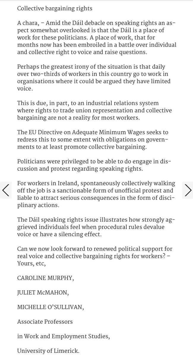 Irish Congress (ICTU) (@irishcongress) on Twitter photo ✍️ <a href="/ITletters/">Irish Times Letters</a> Letter of the Day
Workers deserve a real voice and collective bargaining rights ✍️ <a href="/ITletters/">Irish Times Letters</a> Letter of the Day
Workers deserve a real voice and collective bargaining rights