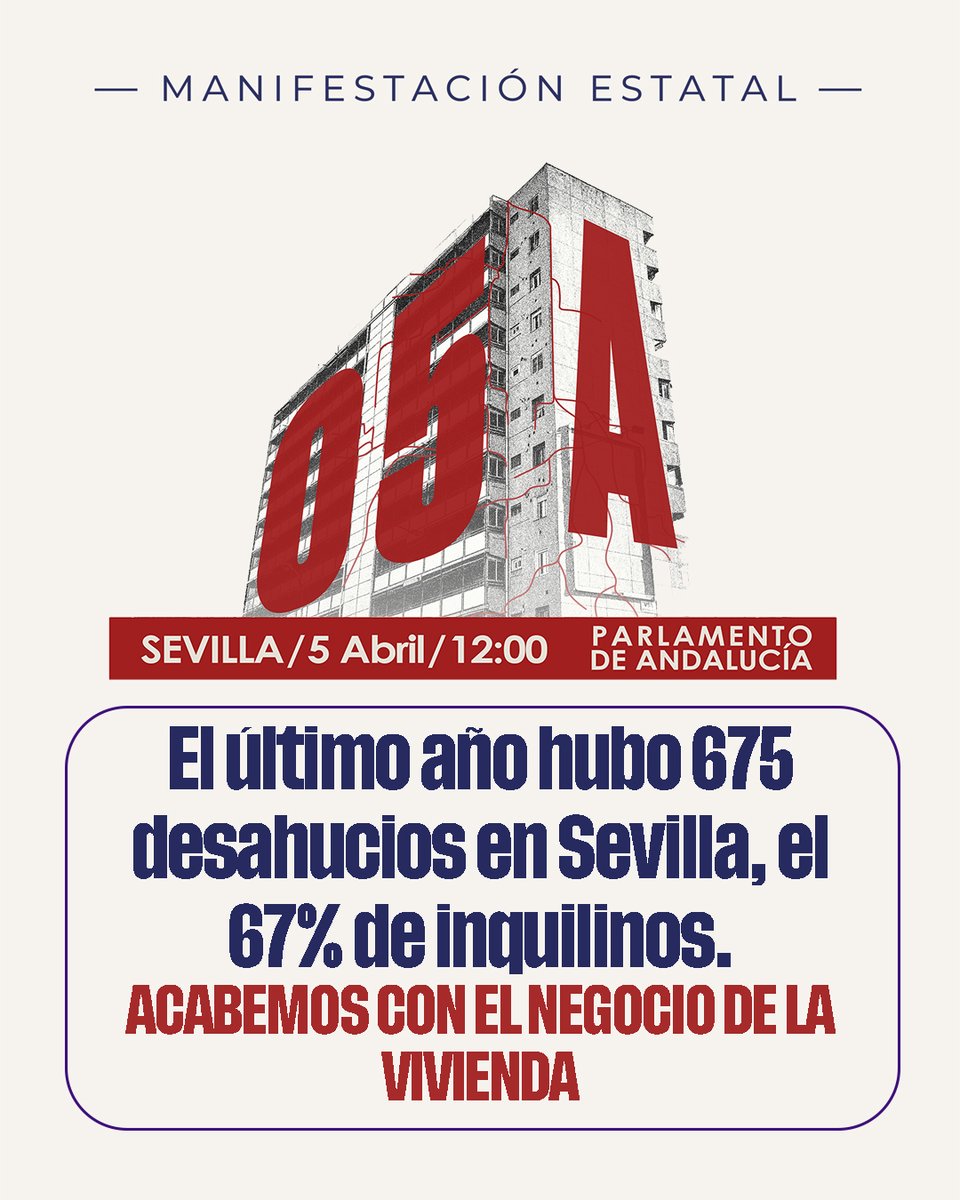En 2024 se ordenaron 675 desahucios en Sevilla, el 67% derivados de la rescisión de contratos de alquiler.