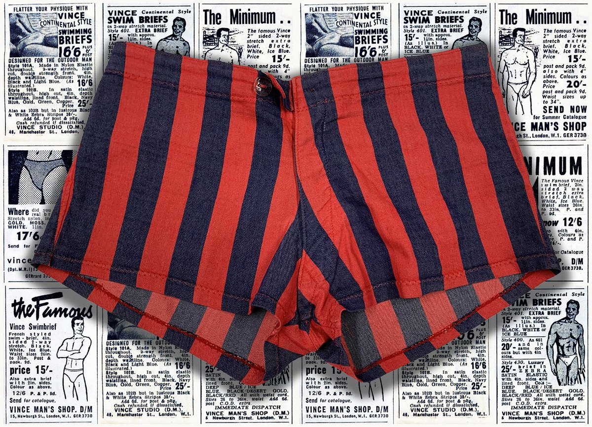 Before the Internet, This Was How Gay Men Found Style, and Themselves
 
 In 1968, Vince Man’s Shop in Soho offered a pair of boldly striped swim trunks called ‘Pearl Divers', designed “for swimming or walking,” made from stretch fabric with a nylon zip, and advertised for their
