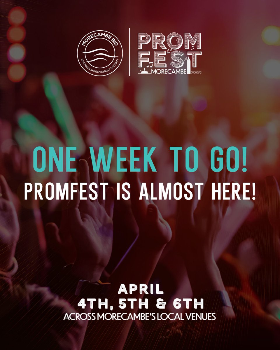 PromFest is just one week away, bringing three days of live entertainment, family fun, and a buzzing atmosphere to Morecambe! 🌊✨

Join us on April 4th, 5th &amp; 6th—it’s going to be an unforgettable weekend!