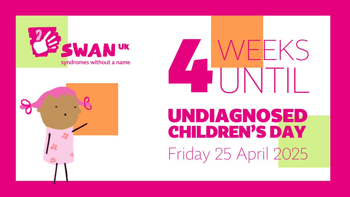 Our awareness day, #UndiagnosedChildrensDay is just 4 weeks away! 

You can get involved by sharing your experiences and fundraising for our charity.

Learn more about how to support the awareness day here: ow.ly/99cg50VpNrz