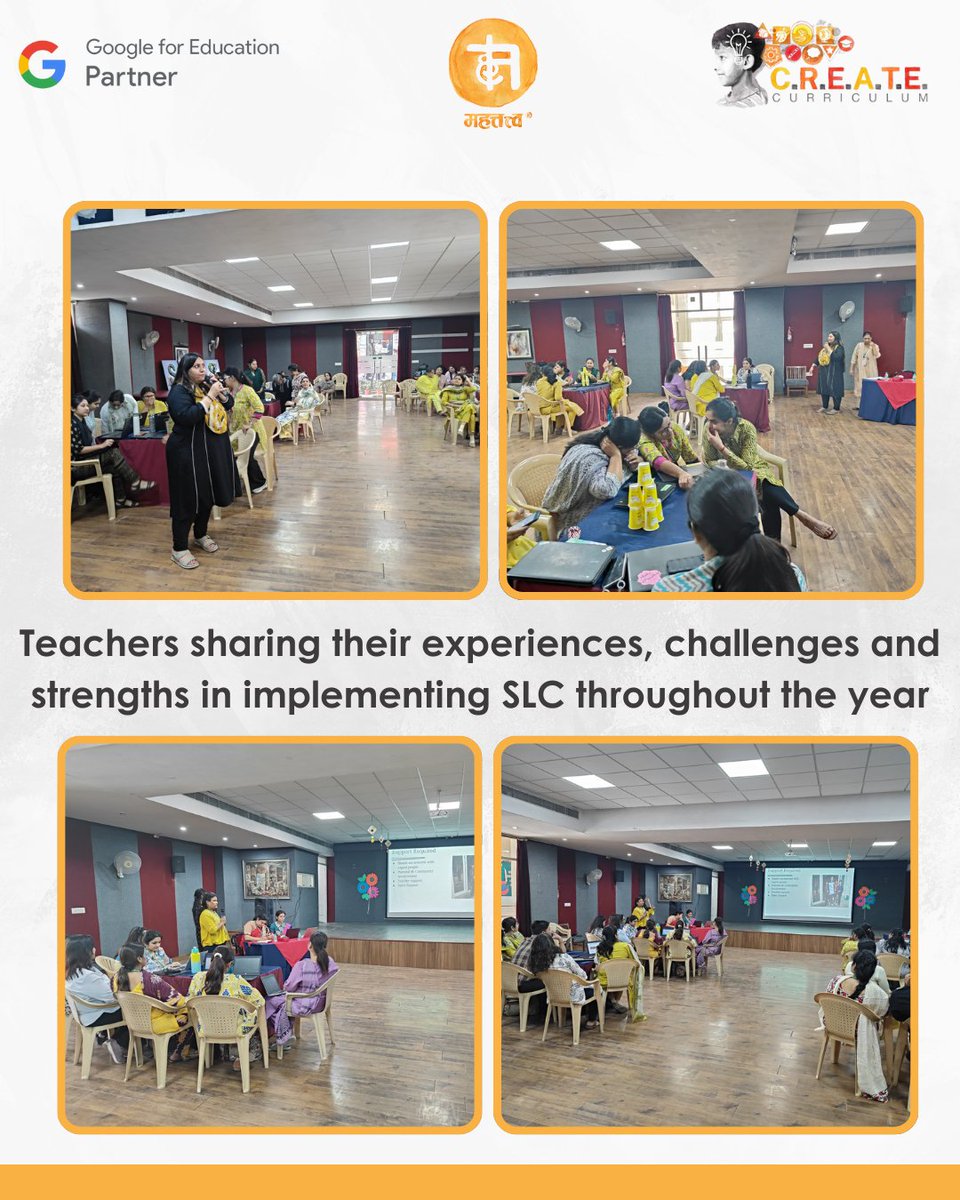 Mahattattva (@mahattattva) on Twitter photo Session on #StudentLedConferences for the teachers from Grades 1 to 12 of <a href="/slpsgzb/">Silver Line Prestige School</a> led by <a href="/deeptisawhney/">Deepti Sawhney</a>
Teachers engaged in a productive discussion, sharing their experiences in implementing #SLC throughout the year.
#ProfessionalDevelopment #Mahattattva #MITRA Session on #StudentLedConferences for the teachers from Grades 1 to 12 of <a href="/slpsgzb/">Silver Line Prestige School</a> led by <a href="/deeptisawhney/">Deepti Sawhney</a>
Teachers engaged in a productive discussion, sharing their experiences in implementing #SLC throughout the year.
#ProfessionalDevelopment #Mahattattva #MITRA