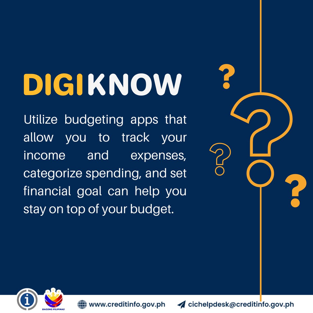 creditinfogovph's tweet image. 💡#DIGIKNOW?

Stay on top of your budget by using apps to track your income and expenses! 📱💰

These tools can help you manage your finances more effectively and keep you in control of your spending.

#PHCreditRegistry #BeCreditworthy