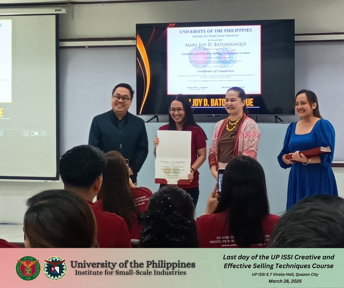 March 28 (Friday) – Day 5 and Final Day of the UP ISSI Creative and Effective Selling Techniques Course (CEST) for the Philippine Fisheries Development Authority.