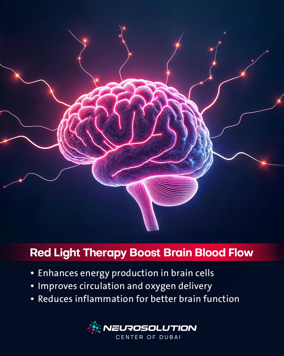 Neurosolutionae's tweet image. Red Light Therapy boosts brain blood flow, reduces inflammation &amp;amp; supports recovery.

At NeuroSolution Dubai, we offer advanced RLT for better brain health.

📞 80067392 | WhatsApp: +971 54 700 0334

#NeuroSolutions #BrainHealth #Dubai #LaserTherapy