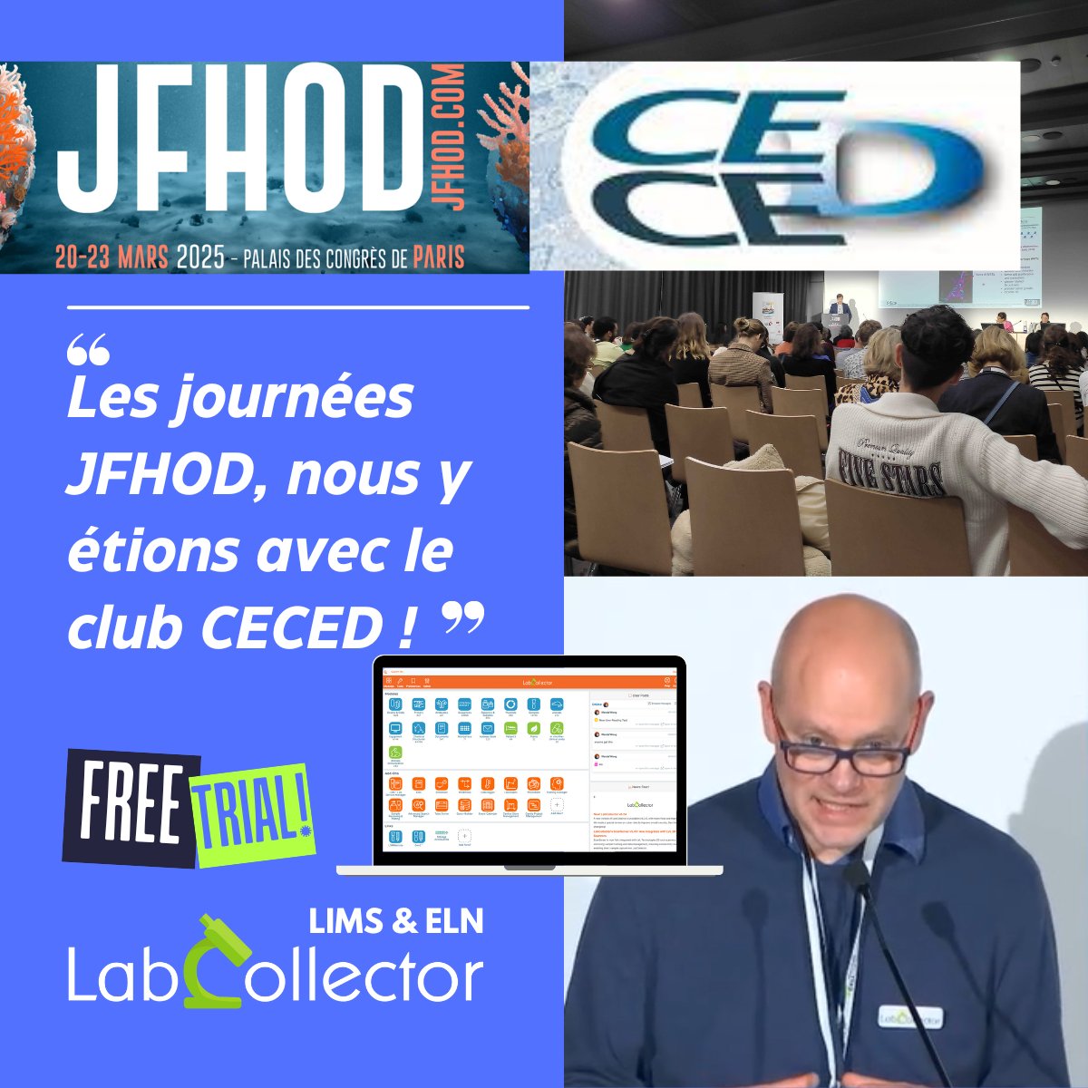 LabCollector at CECED! ✨
We were thrilled to be part of JFHOD with Club CECED! 
Research moves fast, and LabCollector is here to help scientists manage their data and samples. LIMS, ELN, experiment tracking… Everything in one tool to power up science! labcollector.com