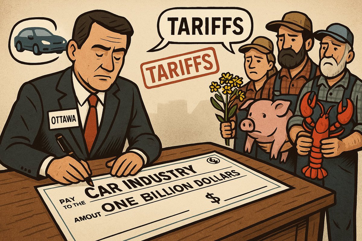 Canola, Pork and Seafood Burn While Ottawa Worships the Auto Sector

“Ottawa is writing billion-dollar cheques for cars that might face tariffs, while farmers who are already being hammered by real ones get little more than political window dressing.”

In the shadow of endless