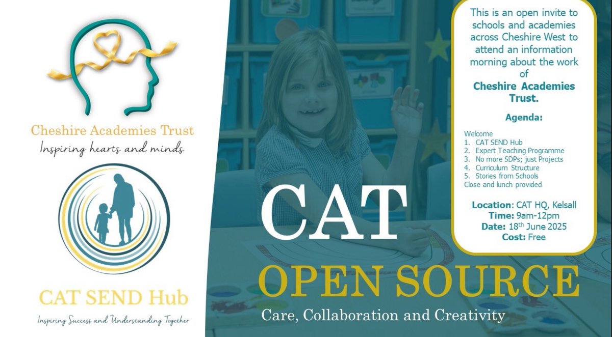 Steve Ellis (@steveellis06) on Twitter photo CAT OPEN SOURCE MORNING.
An invite to colleagues across <a href="/Go_CheshireWest/">Cheshire West</a> to join us to build connections, exchange insights and learn from each other. Open to academy or LA schools. Everyone is welcome.
#Collaboration
<a href="/CAcademiesTrust/">Cheshire Academies Trust</a> <a href="/CheshireLTA/">CLTA Training</a> CAT OPEN SOURCE MORNING.
An invite to colleagues across <a href="/Go_CheshireWest/">Cheshire West</a> to join us to build connections, exchange insights and learn from each other. Open to academy or LA schools. Everyone is welcome.
#Collaboration
<a href="/CAcademiesTrust/">Cheshire Academies Trust</a> <a href="/CheshireLTA/">CLTA Training</a>