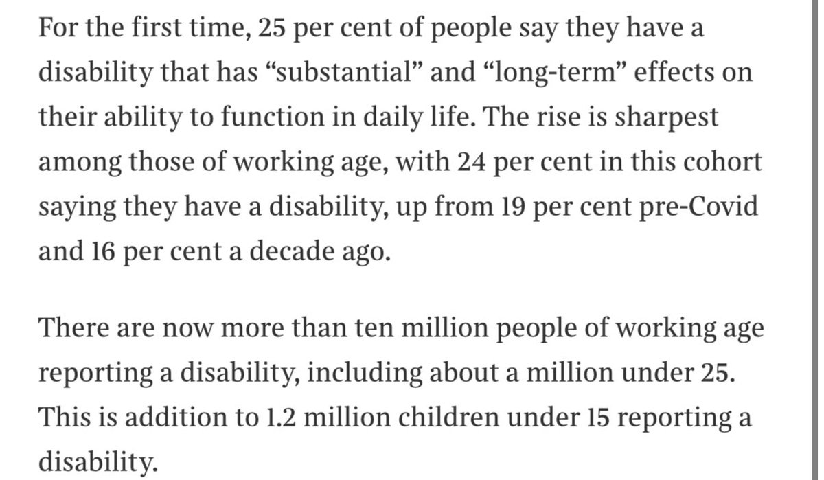 25% of Britain is now ‘disabled’. 

If true, the British state in the last decade has created more disabled people than two world wars did, combined.