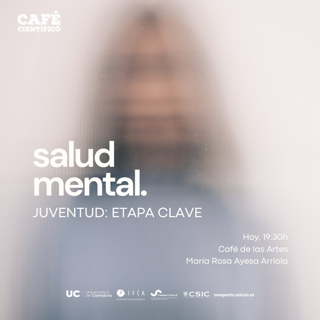 CafeScIFCA's tweet image. ☕️🍪
Nos vemos esta tarde con Rosa Ayesa Arriola (@AyesaRosa), del grupo de salud mental de @IDIVALdecilla
🗓️Hoy 🕢19:30h 📍Cafe de las Artes