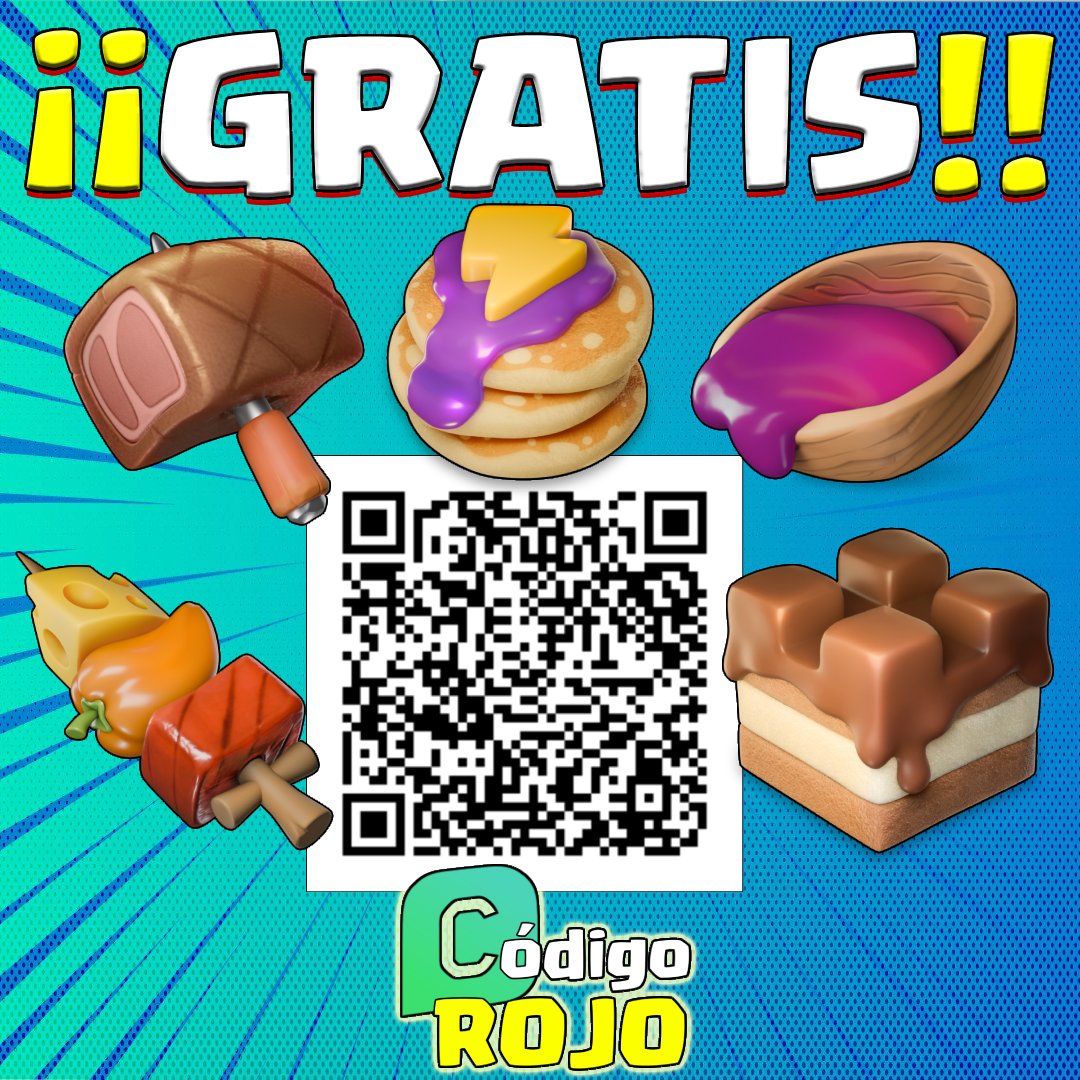 🚨🎁 OBTEN GRATIS estos Aperitivos Mágicos!!!! si los 5!!! 😽
Escanea este QR o dale al link ➡️ link.clashofclans.com/es/?action=vou…

#ClashAnytime  #GiftedBySupercell