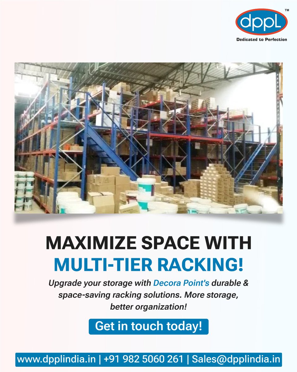 DecoraPointPvt's tweet image. maximize space with multi-tier racking! upgrade storage with decora point&apos;s durable, space-saving racks. more storage, better organization! 💬 dm us! #storagesolutions #multitierracking #spacesaver #decorapoint #warehouseorganization #storageracks