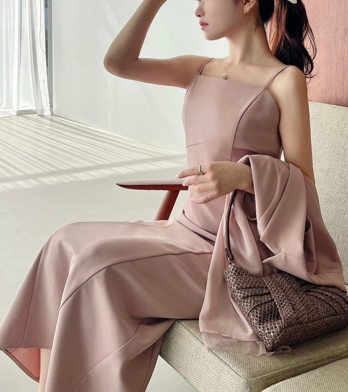 Rizexy RESEXXY Cami Dress Midi Length Beige F*A43 Used