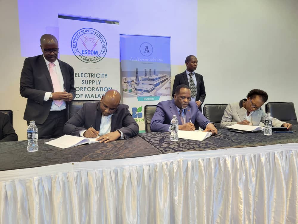 ESCOM_Malawi's tweet image. The PPA signing ceremony between AZA and ESCOM underway in Blantyre