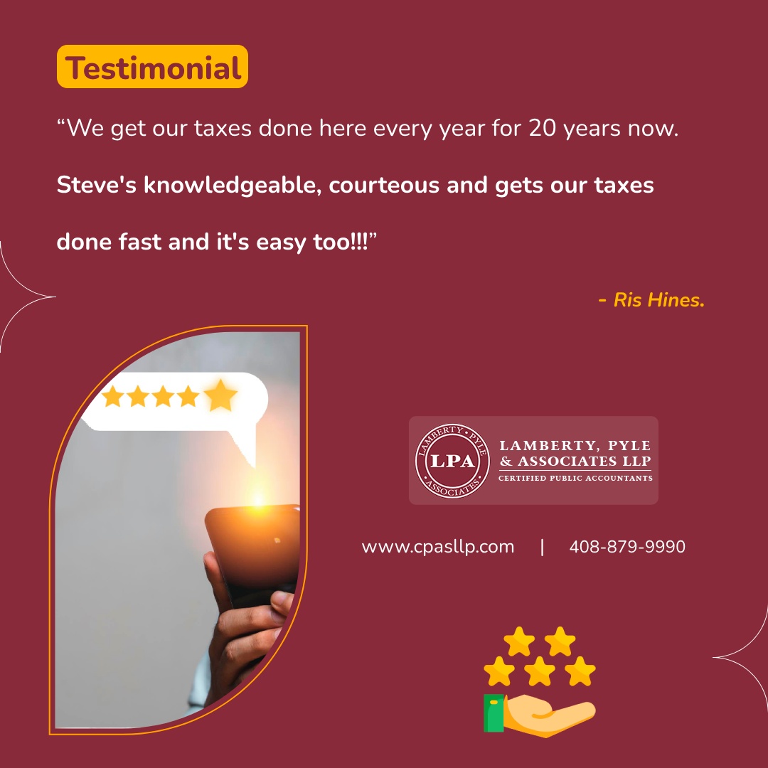 cpasllpca's tweet image. “We get our taxes done here every year for 20 years now. Steve&apos;s knowledgeable, courteous and gets our taxes done fast and it&apos;s easy too!!!” – Ris Hines.

#TaxPlanningAndManagement #BudgetingHelp #TestimonialTime #Review #ReviewTime #TestimonialReal #ILike