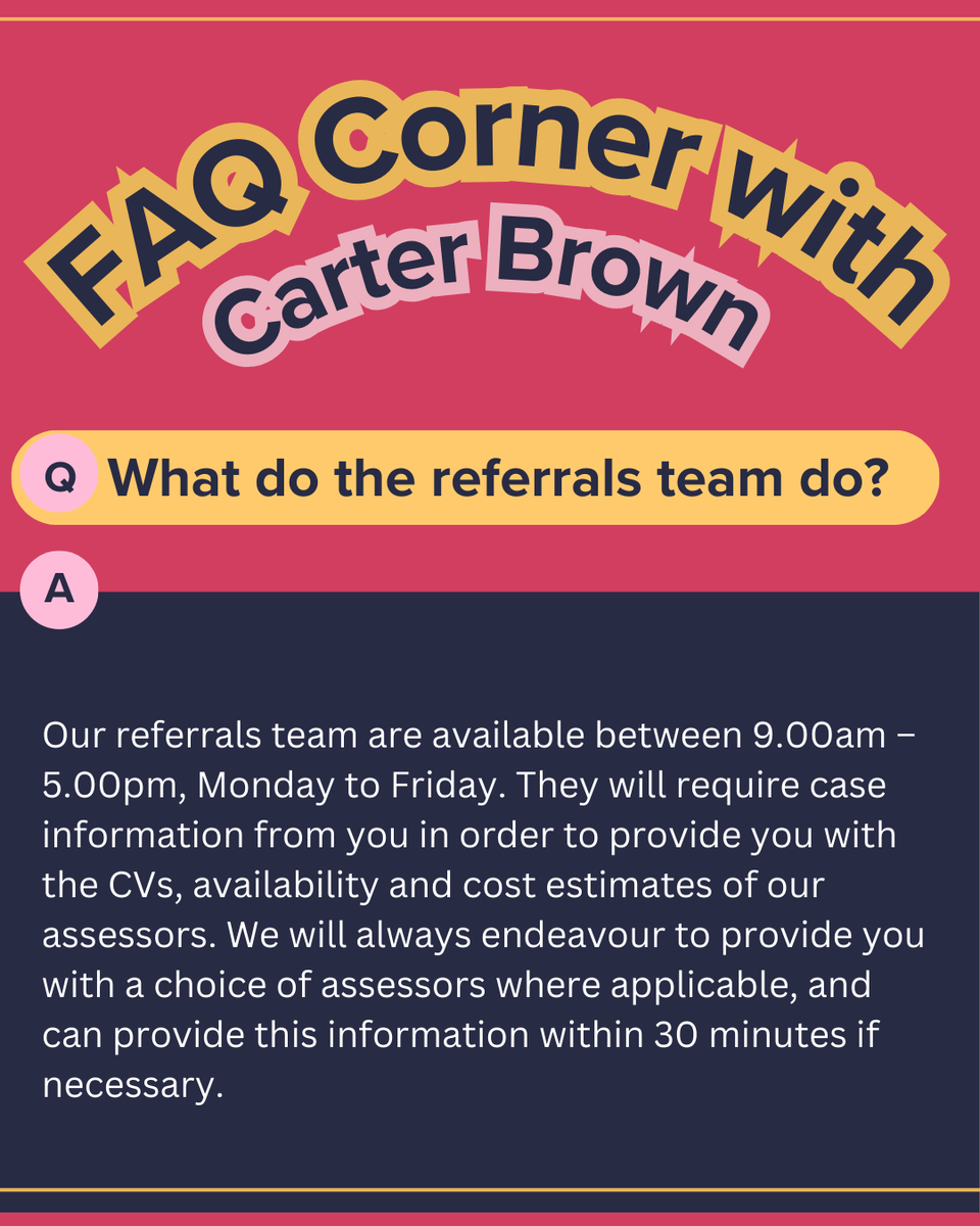 𝗕𝗮𝗰𝗸 𝘄𝗶𝘁𝗵 𝗮𝗻𝗼𝘁𝗵𝗲𝗿 𝗙𝗔𝗤 𝗖𝗼𝗿𝗻𝗲𝗿 𝘄𝗶𝘁𝗵 𝗖𝗮𝗿𝘁𝗲𝗿 𝗕𝗿𝗼𝘄𝗻! This month, we’re answering another common question...

𝗪𝗵𝗮𝘁 𝗱𝗼 𝘁𝗵𝗲 𝗿𝗲𝗳𝗲𝗿𝗿𝗮𝗹𝘀 𝘁𝗲𝗮𝗺 𝗱𝗼?