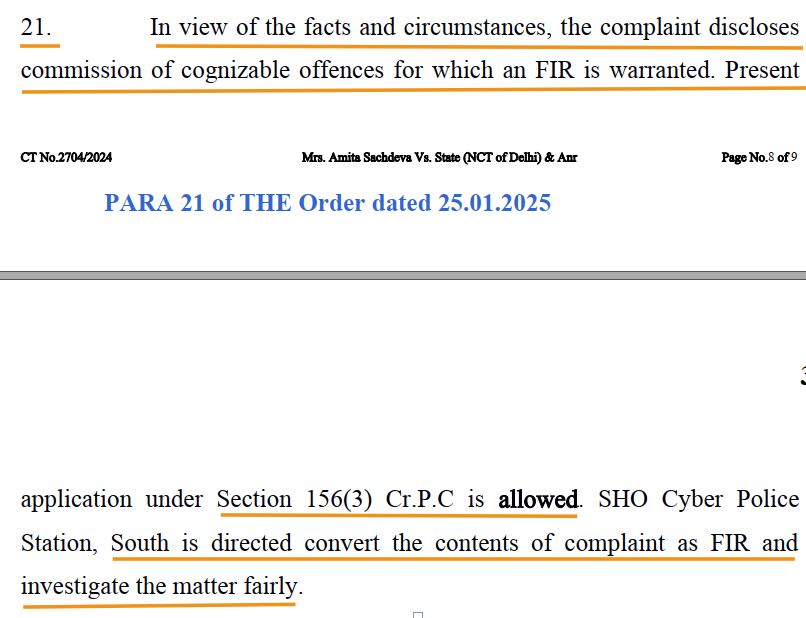 SachdevaAmita's tweet photo. Negligence or Intentional Dilution?
Despite a clear court order under Section 156(3) CrPC, directing the registration of an FIR against Ms. @RanaAyyub, the police failed to incorporate the complaint’s contents properly. Shockingly, the FIR—registered only on the court’s order—did not even name the accused in Column 7, instead marking it as "Unknown."
When questioned by the Ld. Judge, the IO admitted they hadn’t even verified the accused’s identity before registration! The Ld. Judge was stunned and has now ordered the IO to verify the accused’s Twitter handle and submit a fresh ATR.
With the blessings of Bhagwan Shri Krishna, I want to say that my aim is not to engage in superficial efforts but to make sincere efforts to hold people accountable if they insult Sanatan Dharma.
Why this blatant negligence? Is it inefficiency or a deliberate attempt to shield someone? #JudicialOversight #PoliceAccountability
@SanatanPrabhat @OpIndia_com
