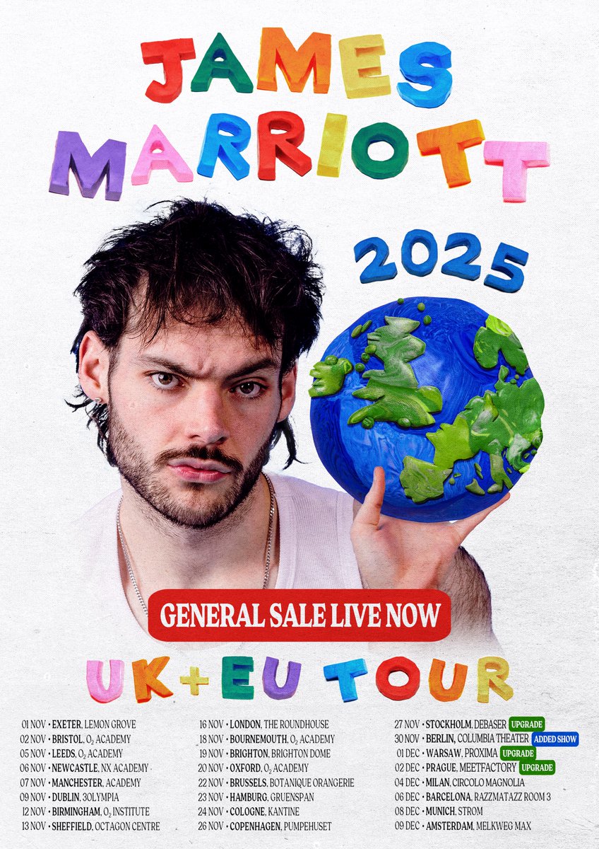 JamesMarriottYT's tweet image. General sale for my UK and EU tour is live now!