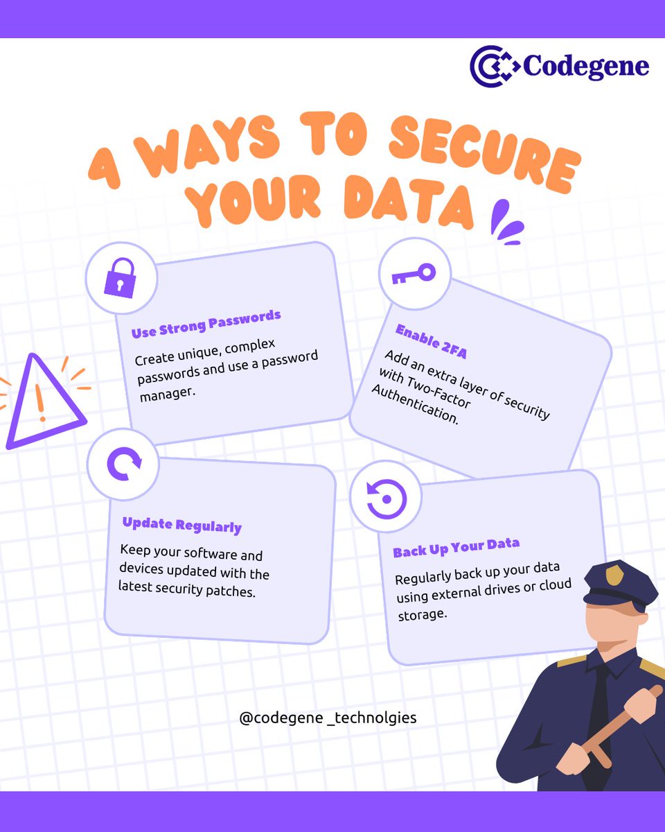 CodegeneS's tweet image. Secure your Data !! #codegene #techtrends #web3 #cybersecurity #threats #Technology