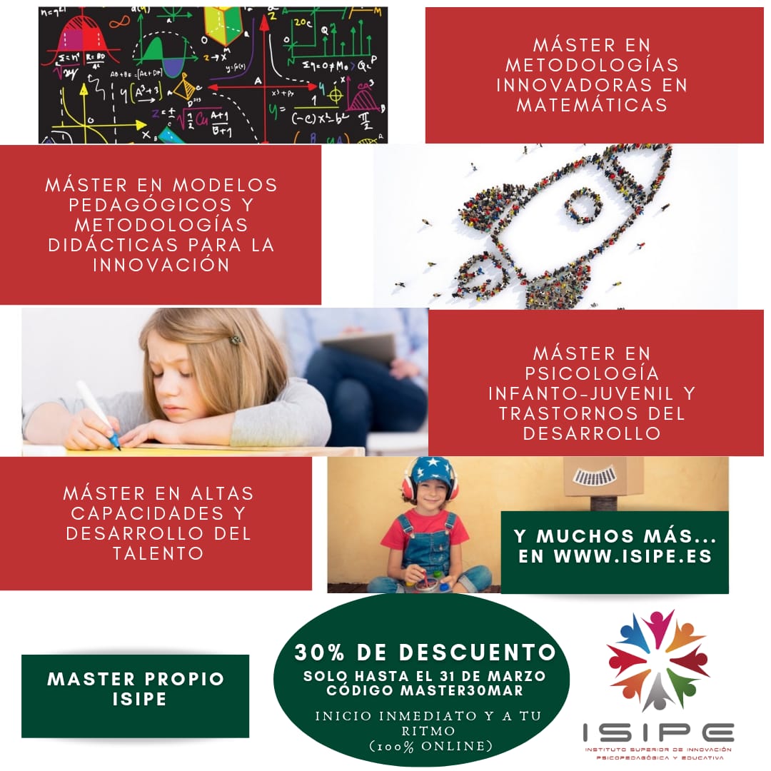 IsipeSpain's tweet photo. Sólo hasta el 31 de marzo con el código descuento MASTER30MAR 🙂🙂🙂 https://t.co/VbSpRrQuXy