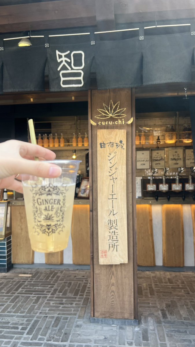 湯布院にあったジンジャエール製造所
ぱふぱふするとカルダモンとかシナモンの匂い嗅げる実験器具あって面白かった🍹