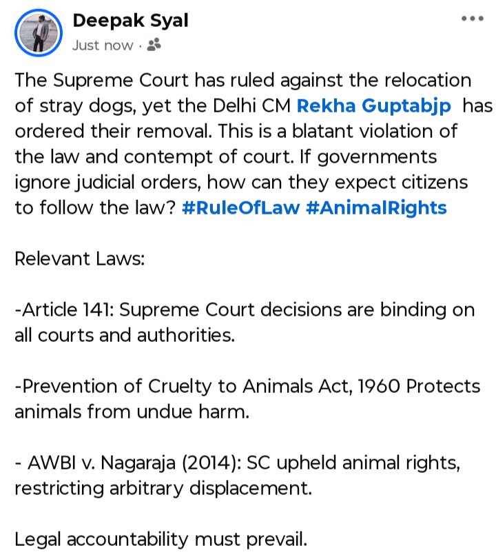 Deepak Syal (@deepaksyal04) on Twitter photo <a href="/vfanimals11/">voiceforanimals11</a> <a href="/Kamna0103/">Kamna</a> <a href="/TheViditsharma/">Vidit Sharma 🇮🇳</a> <a href="/joedelhi/">Ajay Joe</a> <a href="/RekhaGuptaDelhi/">Rekha Gupta Insight</a> <a href="/CMODelhi/">CMO Delhi</a> <a href="/asharmeet02/">Meet Ashar</a> <a href="/PMOIndia/">PMO India</a> <a href="/pfaindia/">People For Animals India</a> <a href="/PetaIndia/">PETA India</a> <a href="/madhu1251992/">मधुबाला दुबे</a> <a href="/amanvegan1991/">अमन सिंह (Animal Rights Activist)</a> <a href="/Kriticbell/">Kankana</a> <a href="/Dept_of_AHD/">Dept of Animal Husbandry & Dairying, Min of FAH&D</a> <a href="/arjunrammeghwal/">Arjun Ram Meghwal</a> <a href="/SaketGokhale/">Saket Gokhale MP</a> <a href="/ArvindKejriwal/">Arvind Kejriwal</a> <a href="/INCIndia/">Congress</a> <a href="/BJP4India/">BJP</a> <a href="/barandbench/">Bar and Bench</a> <a href="/SCJudgments/">Latest Supreme Court Judgments</a> <a href="/vfanimals11/">voiceforanimals11</a> <a href="/Kamna0103/">Kamna</a> <a href="/TheViditsharma/">Vidit Sharma 🇮🇳</a> <a href="/joedelhi/">Ajay Joe</a> <a href="/RekhaGuptaDelhi/">Rekha Gupta Insight</a> <a href="/CMODelhi/">CMO Delhi</a> <a href="/asharmeet02/">Meet Ashar</a> <a href="/PMOIndia/">PMO India</a> <a href="/pfaindia/">People For Animals India</a> <a href="/PetaIndia/">PETA India</a> <a href="/madhu1251992/">मधुबाला दुबे</a> <a href="/amanvegan1991/">अमन सिंह (Animal Rights Activist)</a> <a href="/Kriticbell/">Kankana</a> <a href="/Dept_of_AHD/">Dept of Animal Husbandry & Dairying, Min of FAH&D</a> <a href="/arjunrammeghwal/">Arjun Ram Meghwal</a> <a href="/SaketGokhale/">Saket Gokhale MP</a> <a href="/ArvindKejriwal/">Arvind Kejriwal</a> <a href="/INCIndia/">Congress</a> <a href="/BJP4India/">BJP</a> <a href="/barandbench/">Bar and Bench</a> <a href="/SCJudgments/">Latest Supreme Court Judgments</a>