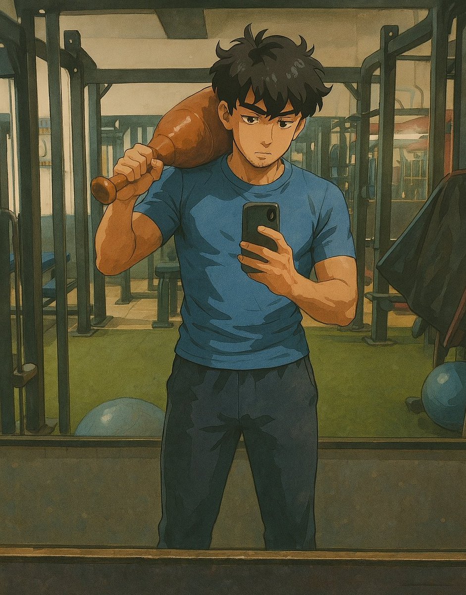 dent_of_stud's tweet photo. Went to the gym, left a Ghibli protagonist. 🎬✨ https://t.co/OOfObVNoeS