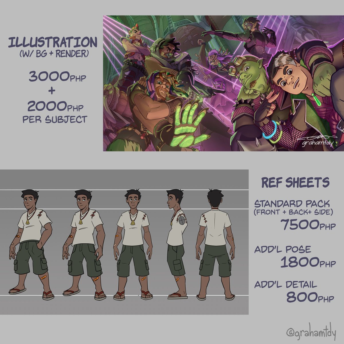 grahamtdy_'s tweet image. Now opening commissions for them nerds oput there. If ya&apos;ll want some portraits, illustrations and ref sheets, you can DM me here :D #commissions #dndart #refsheets #reefsheetcomission