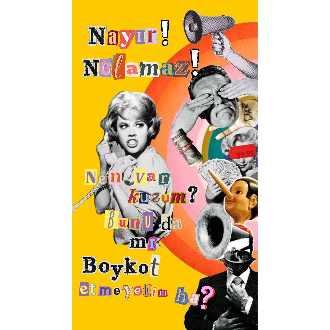 Yeşilçam'dan destek aldım. 
Eski filmlerdeki gibi - Like in old movies / Digital Collage.