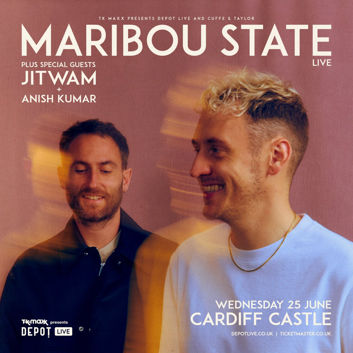 MARIBOU STATE - JUST ANNOUNCED 🚨🔥️

@ 4 mates, like &amp; RT for your chance to win 5 x tickets for you &amp; your friends (every tag is a new entry) 🤝

📍 <a href="/cardiff_castle/">Cardiff Castle</a>

depotlive.co.uk

<a href="/TKMaxx_UK/">TK Maxx</a> Presents DEPOT Live Series 2025