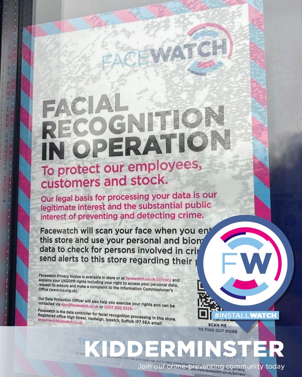 Kidderminster welcomed a new Facewatch installation recently. Has your town joined our crime-preventing community yet?

Call us now 0207 930 3225
Book your free demo here bit.ly/3DyjGon 

#Facewatch #FacialRecognition #Retail #CrimePrevention #Installwatch #Kidderminster
