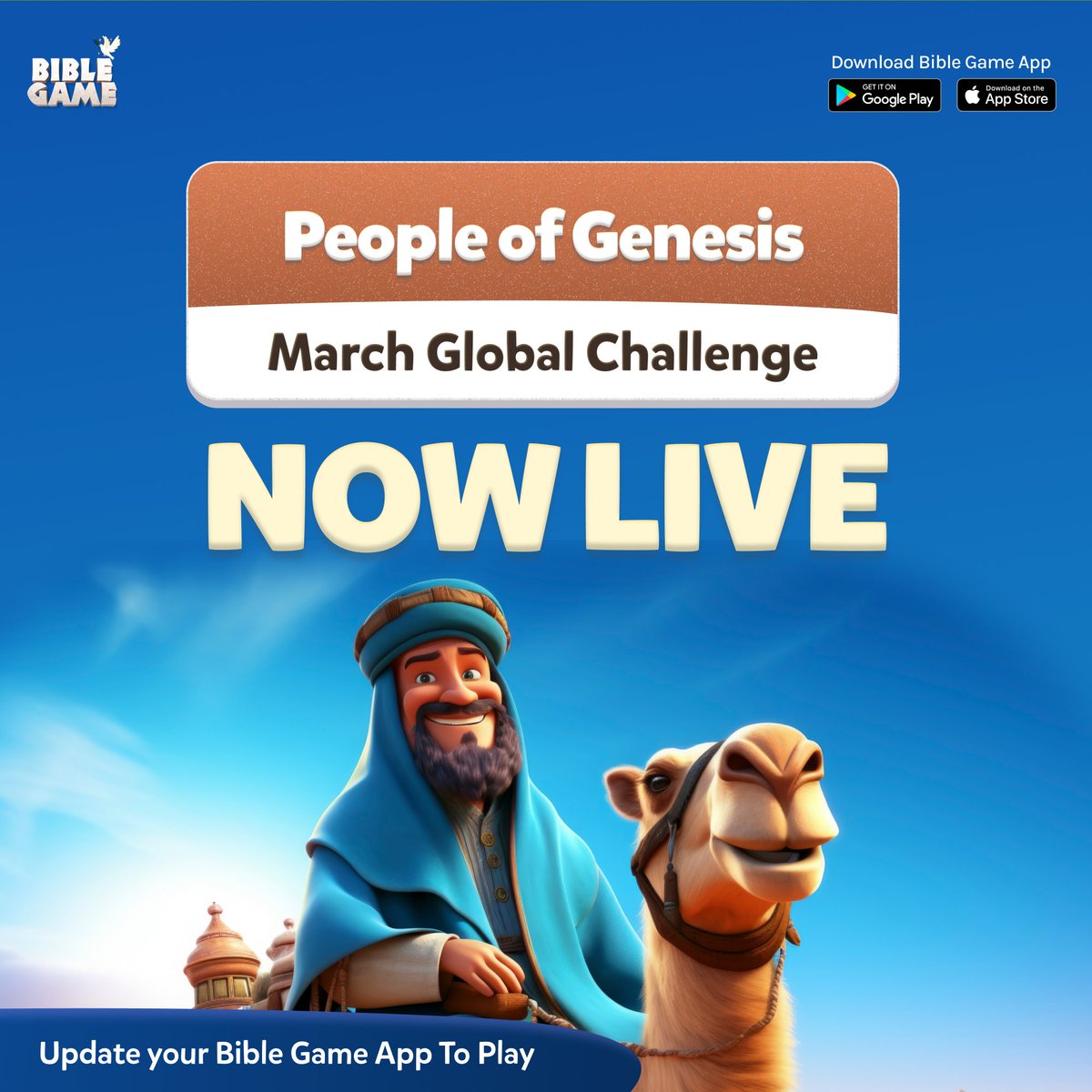 OurBibleGame's tweet image. Who’s Who in Genesis? The March Global Challenge is LIVE!
Test your knowledge of the people of Genesis and see how many you can name!
Update your app now and start playing! 🚀
#Biblegame #Globlachallenge
